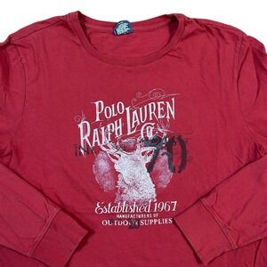 Polo Ralph Lauren R.L. & Co Adirondacks N.Y. Elk T-Shirt Men's XL Red‎ Sportsman